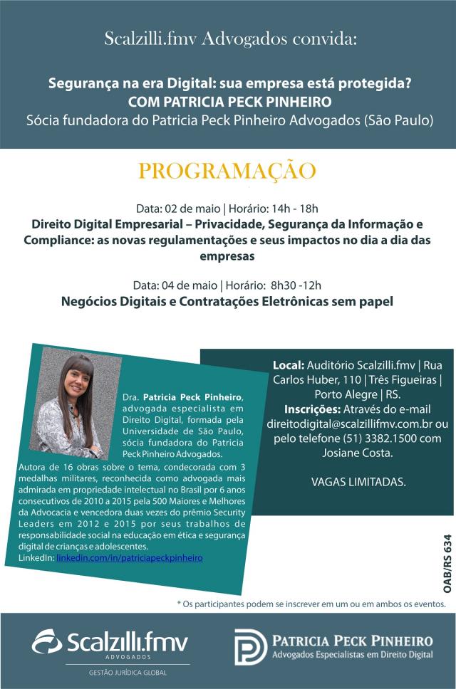 Scalzilli fmv e Patricia Peck no evento Segurança na Era Digital: sua empresa está protegida?